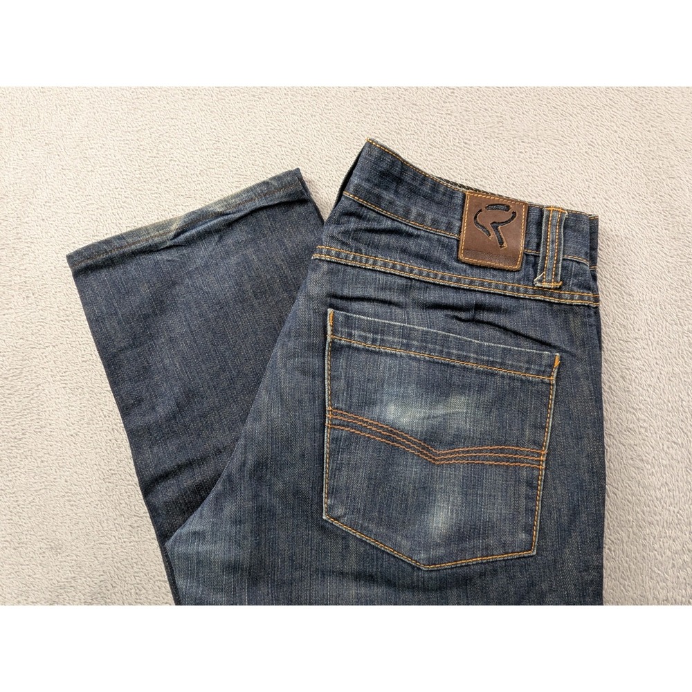 Redskins Jeans Mens 33x28.5 Dark Wash Blue Denim Straight Leg Cotton KOA FLU-KOA